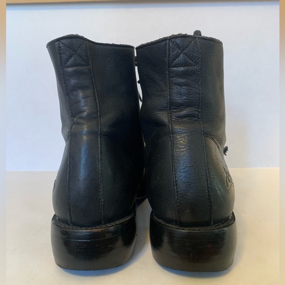 JOHN FLUEVOG LACE UP BOOTS BLACK SZ 8W RICARD LEATHER ANKLE COMBAT PUNK GOTH - Picture 3 of 15
